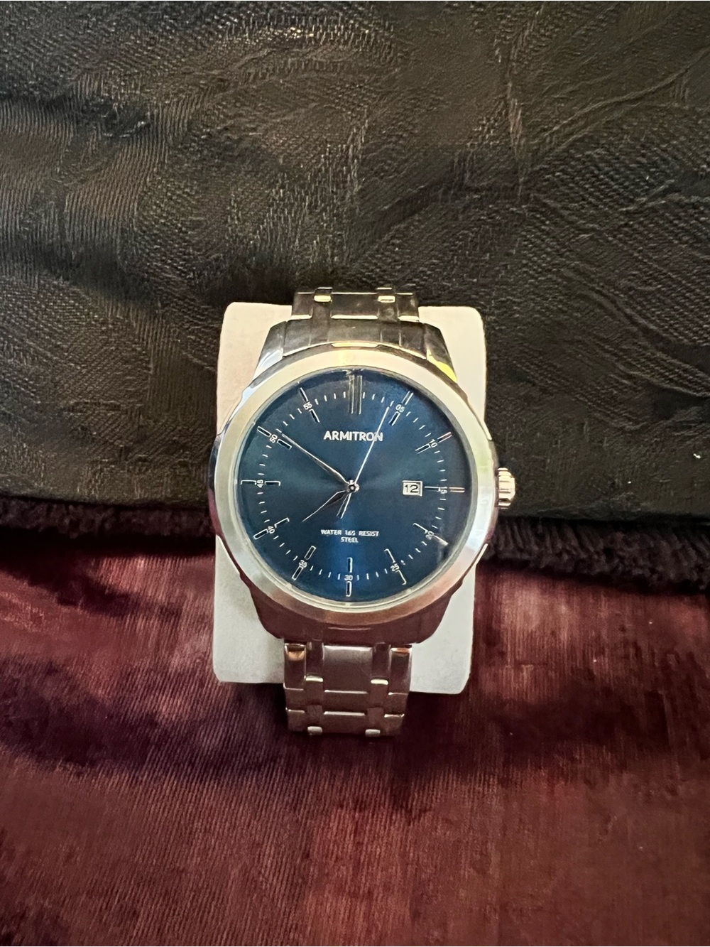 Armitron Silver Watch with Blue Dial